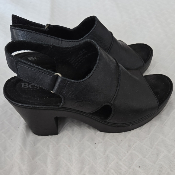 Born Women Black Heeled Open Toe Mule Sandals Summer Comfort Shoes - Picture 1 of 10